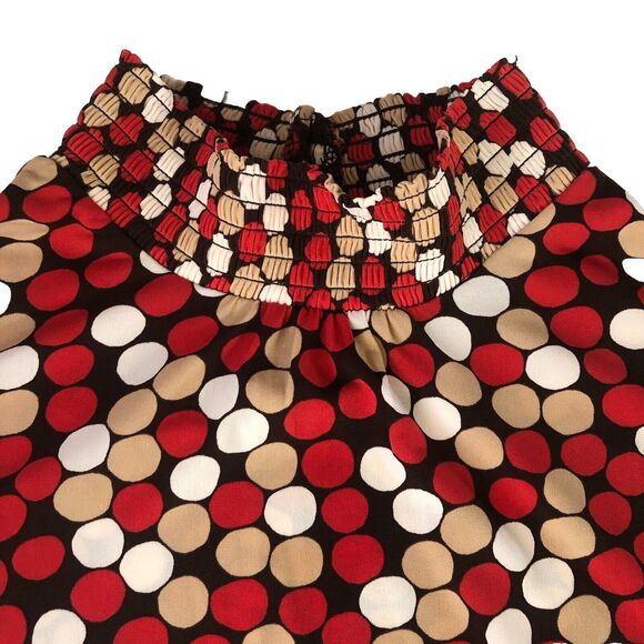 Women’s Polka Dot Ruched Mock Neck Back Keyhole Size Large / XL? - Picture 3 of 9